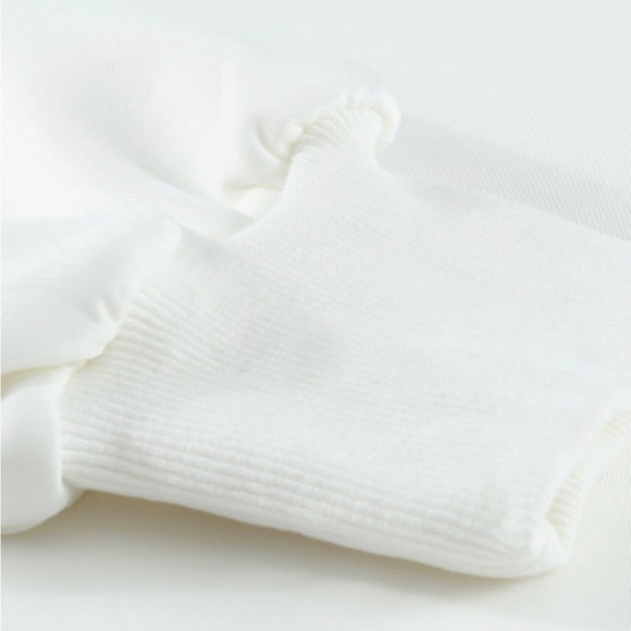 White Drop-shoulder Pullover Sweatshirt - Picture 12 of 14
